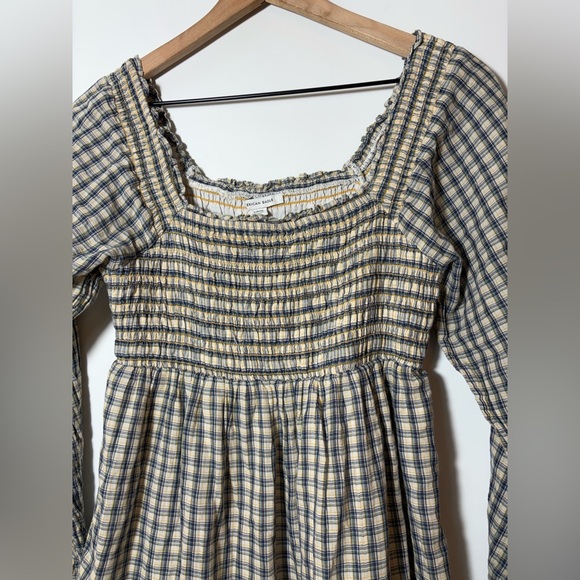 American Eagle Dress Plaid Cottagecore Country Western Babydoll Mini Dress Sz S - Picture 3 of 8